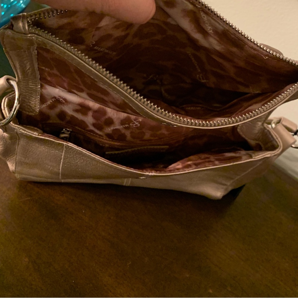NWT B. Makowsky Leather Metallic Bag - Picture 10 of 12